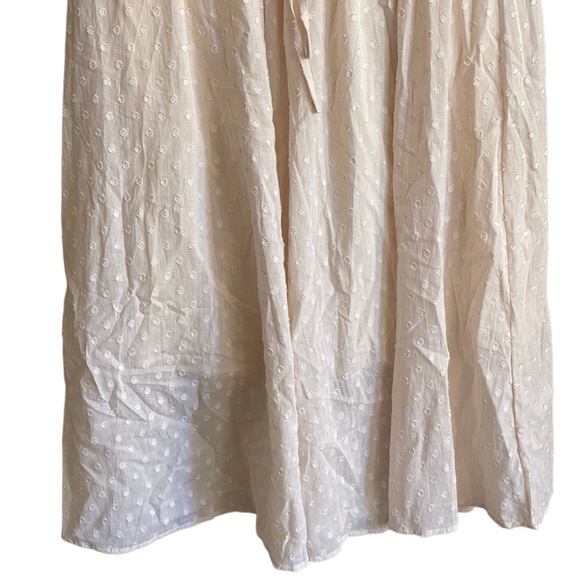 R. Vivimos 100% Cotton Empire Waist Cream Swiss Dot Midi Dress. Size Medium - Picture 5 of 11
